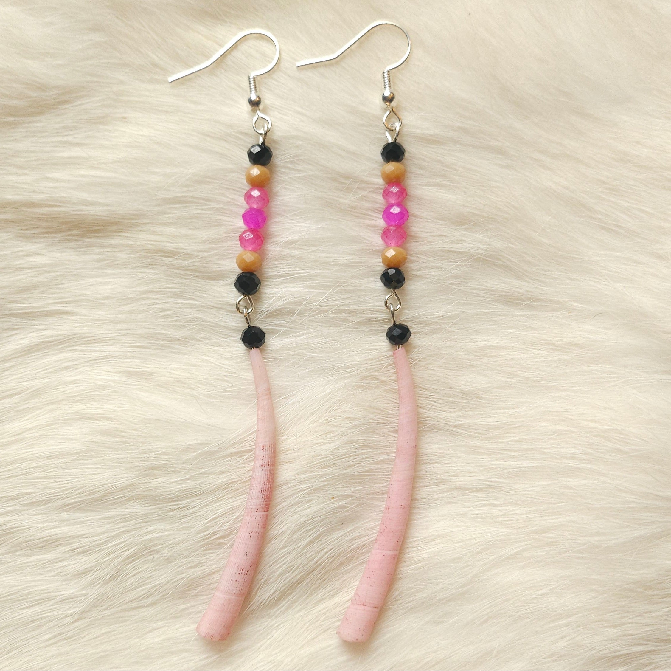 Two-Tiered Dentalium Earrings